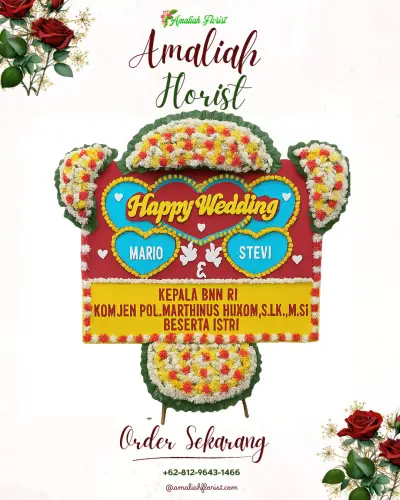 Karangan Papan Bunga Pernikahan di Srogol